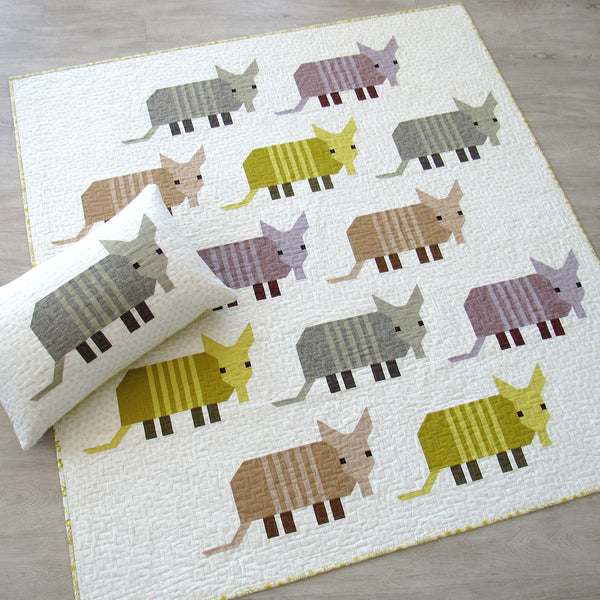 ARMADILLOS pdf quilt and pillow pattern