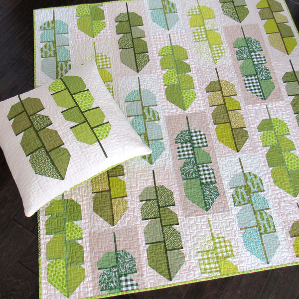 LEAFY pdf quilt and pillow pattern